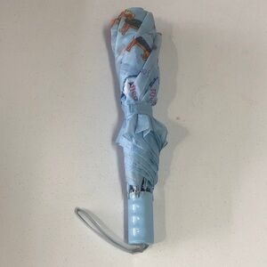 Humane Society Umbrella with Cats and Dogs Print Push Button Open Vintage